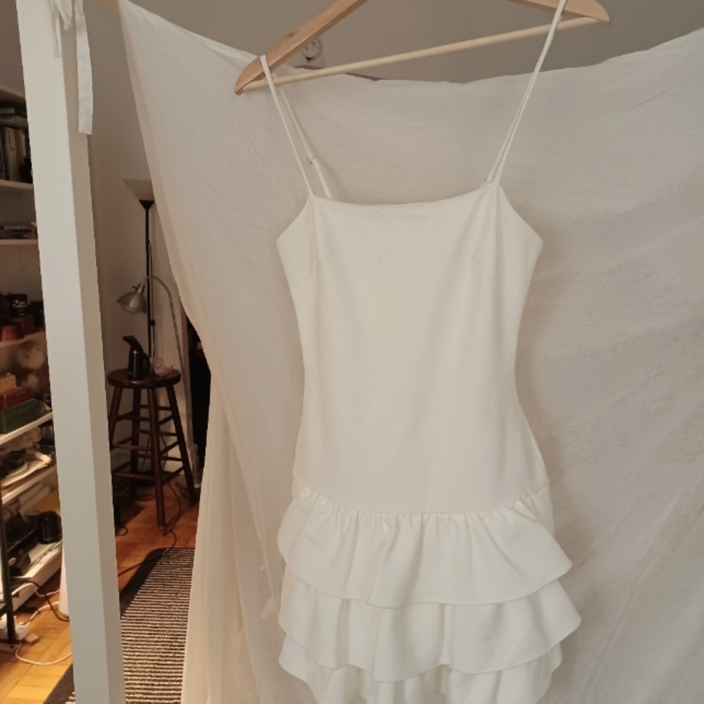 White drop waist amica dress